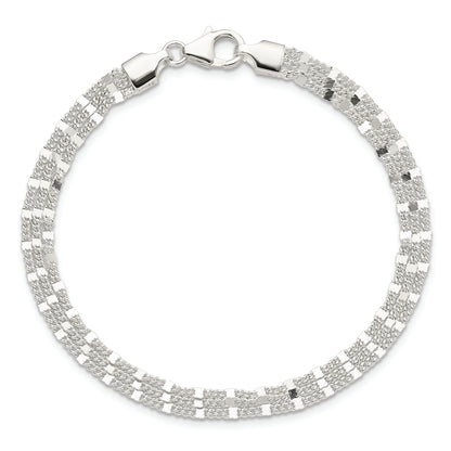 7.25 Inch Sterling Silver Polished 3-Strand Bracelet