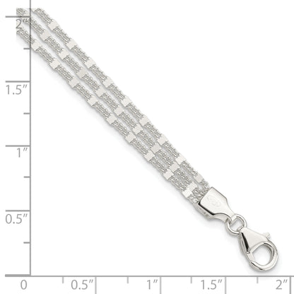 7.25 Inch Sterling Silver Polished 3-Strand Bracelet