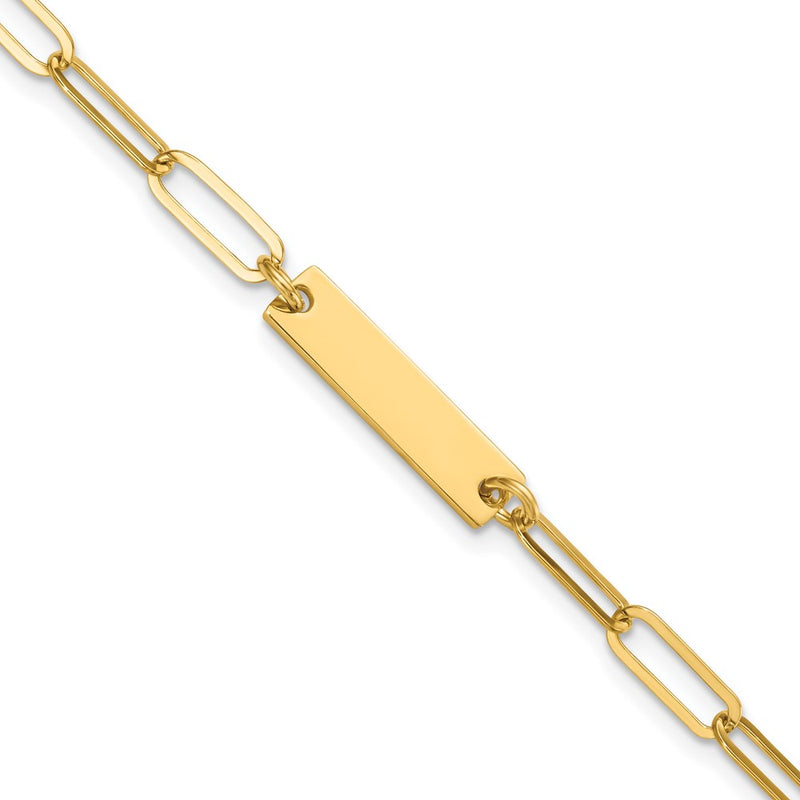 6.75 Inch Sterling Silver Gold-Plated Polished Id W/ 1.25In Ext. Bracelet