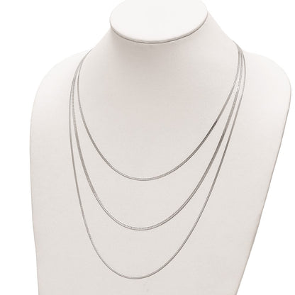 Sterling Silver Rhodium-Plated Polished Multi-Strand W/ 2.75In Ext. Necklac