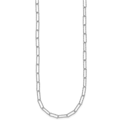 Sterling Silver D/C Fancy Open Link W/1.5 In Ext. Necklace