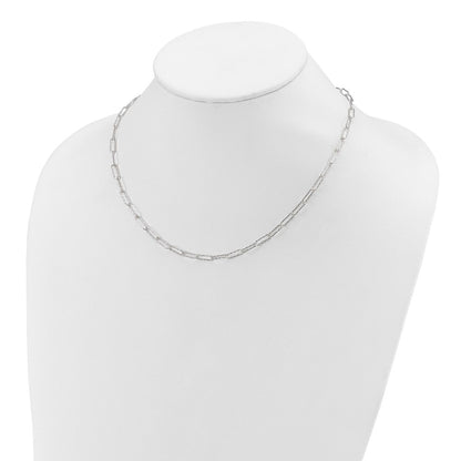 Sterling Silver D/C Fancy Open Link W/1.5 In Ext. Necklace