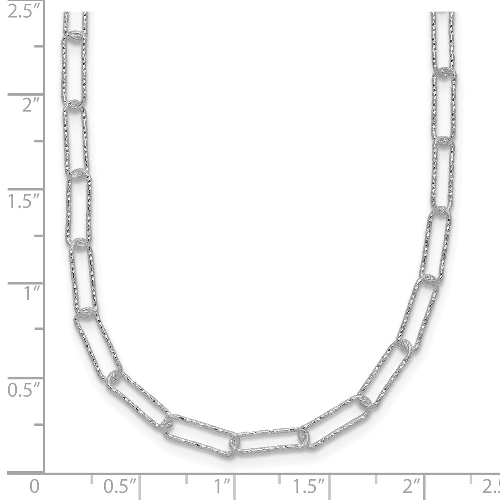 Sterling Silver D/C Fancy Open Link W/1.5 In Ext. Necklace