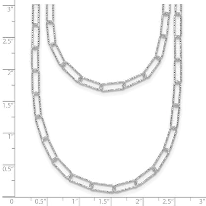 Sterling Silver Two D/C Fancy Link W/1.25 In Ext. Necklace