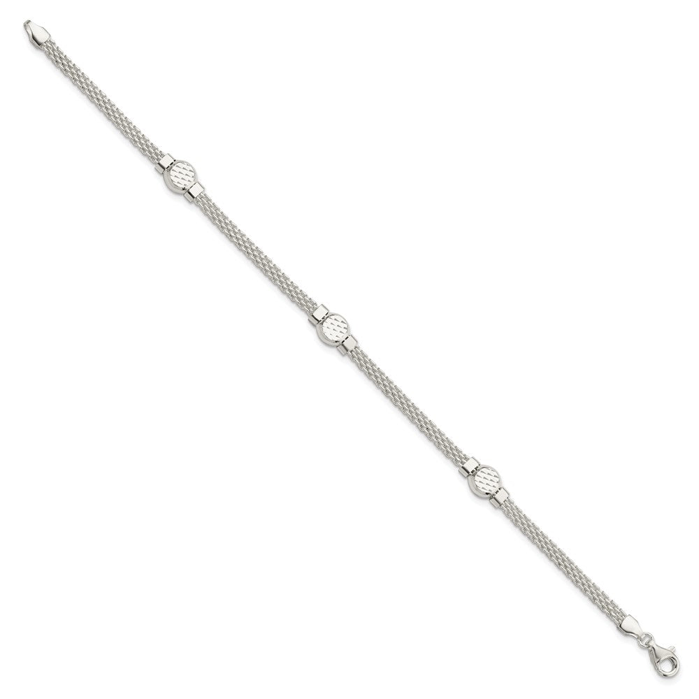 7.5 Inch Sterling Silver Mesh Fancy Bracelet