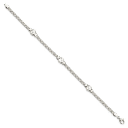 7.5 Inch Sterling Silver Mesh Fancy Bracelet
