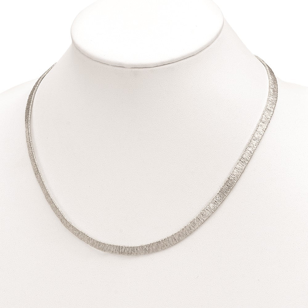 Sterling Silver Polished Wire Wrapped W/ 2In Ext. Necklace