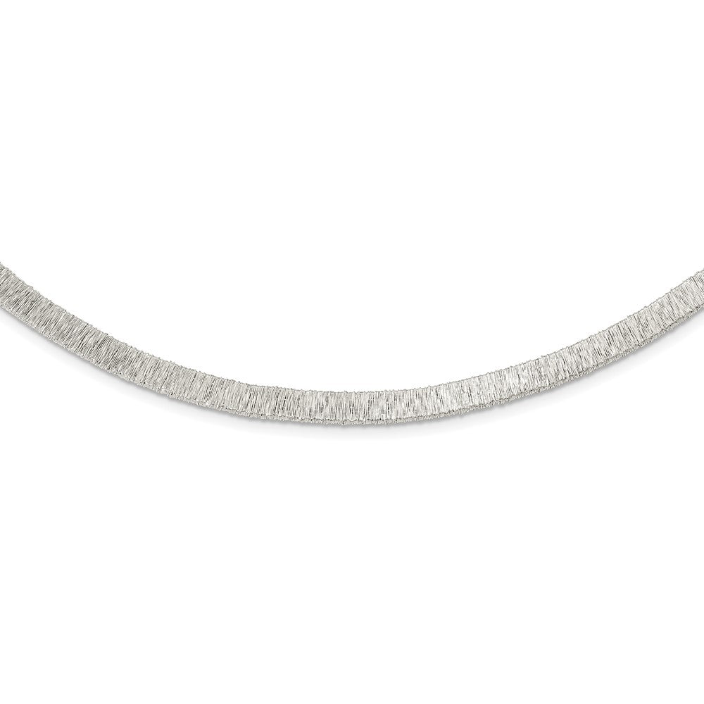 Sterling Silver Polished Wire Wrapped W/ 2In Ext. Necklace
