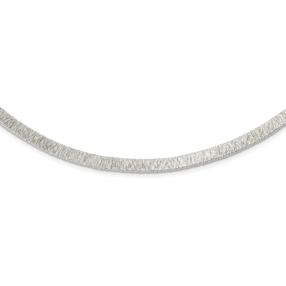 Sterling Silver Polished Wire Wrapped W/ 2In Ext. Necklace