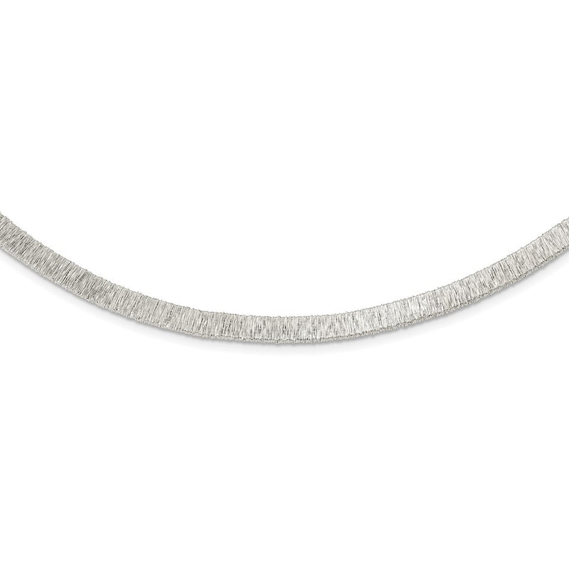 Sterling Silver Polished Wire Wrapped W/ 2In Ext. Necklace