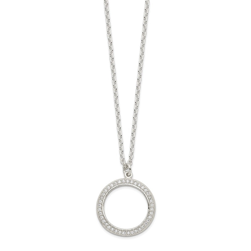 Sterling Silver 3 Cz Pendants All 16 (Necklace Set)