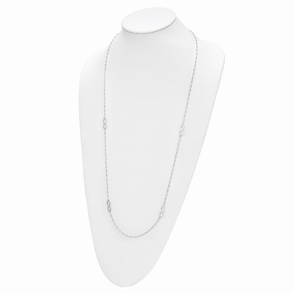Sterling Silver Polished Beaded Infinity W/1 In Ext. Necklace