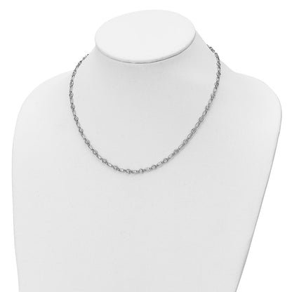 Sterling Silver Rhodium-Plated Polished Cz Necklace