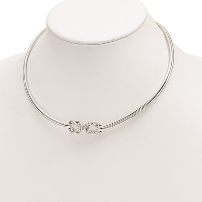 Sterling Silver Polished Knotted Neck Collar