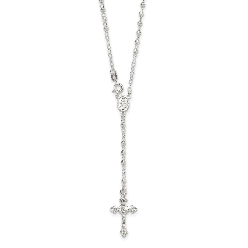 Sterling Silver Rhodium-Plated Polished W/ Clasp Rosary