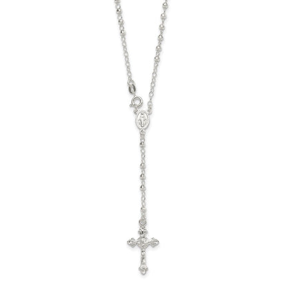 Sterling Silver Rhodium-Plated Polished W/ Clasp Rosary