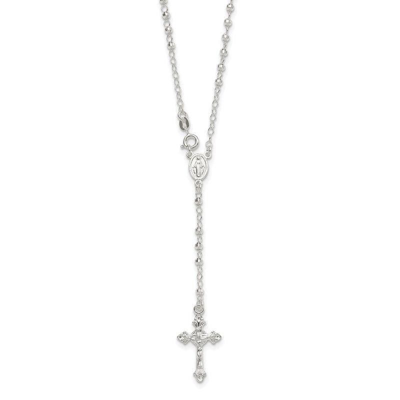 Sterling Silver Rhodium-Plated Polished W/ Clasp Rosary