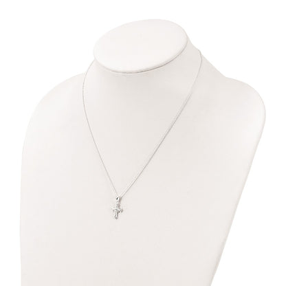 Sterling Silver Polished Cross Necklace