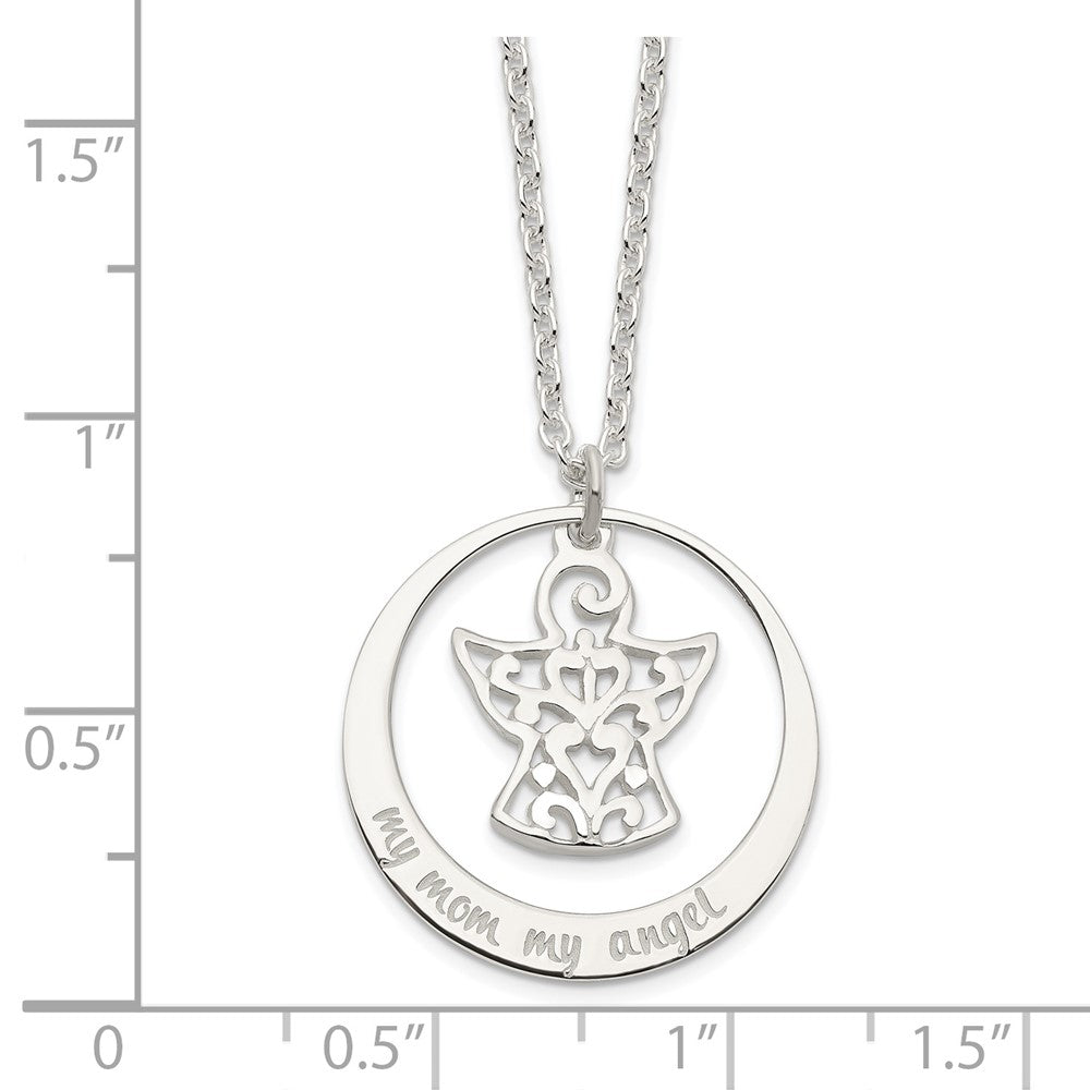 Sterling Silver My Mom Angel Necklace