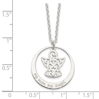 Sterling Silver My Mom Angel Necklace
