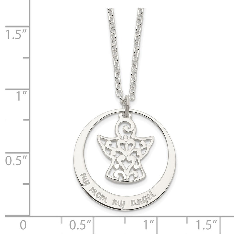 Sterling Silver My Mom Angel Necklace