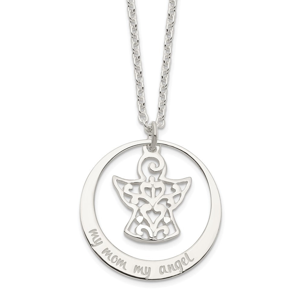 Sterling Silver My Mom Angel Necklace