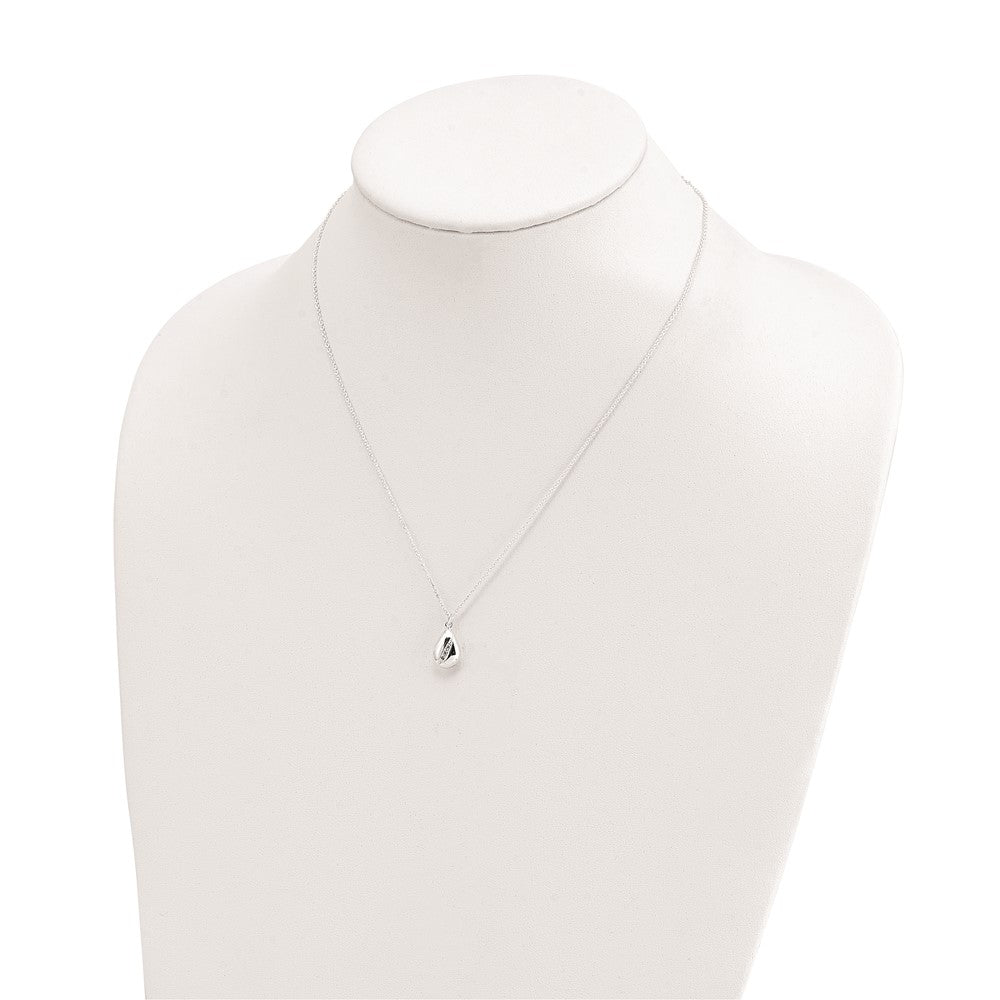 Sterling Silver Cz 16In W/2In Ext Teardrop Necklace