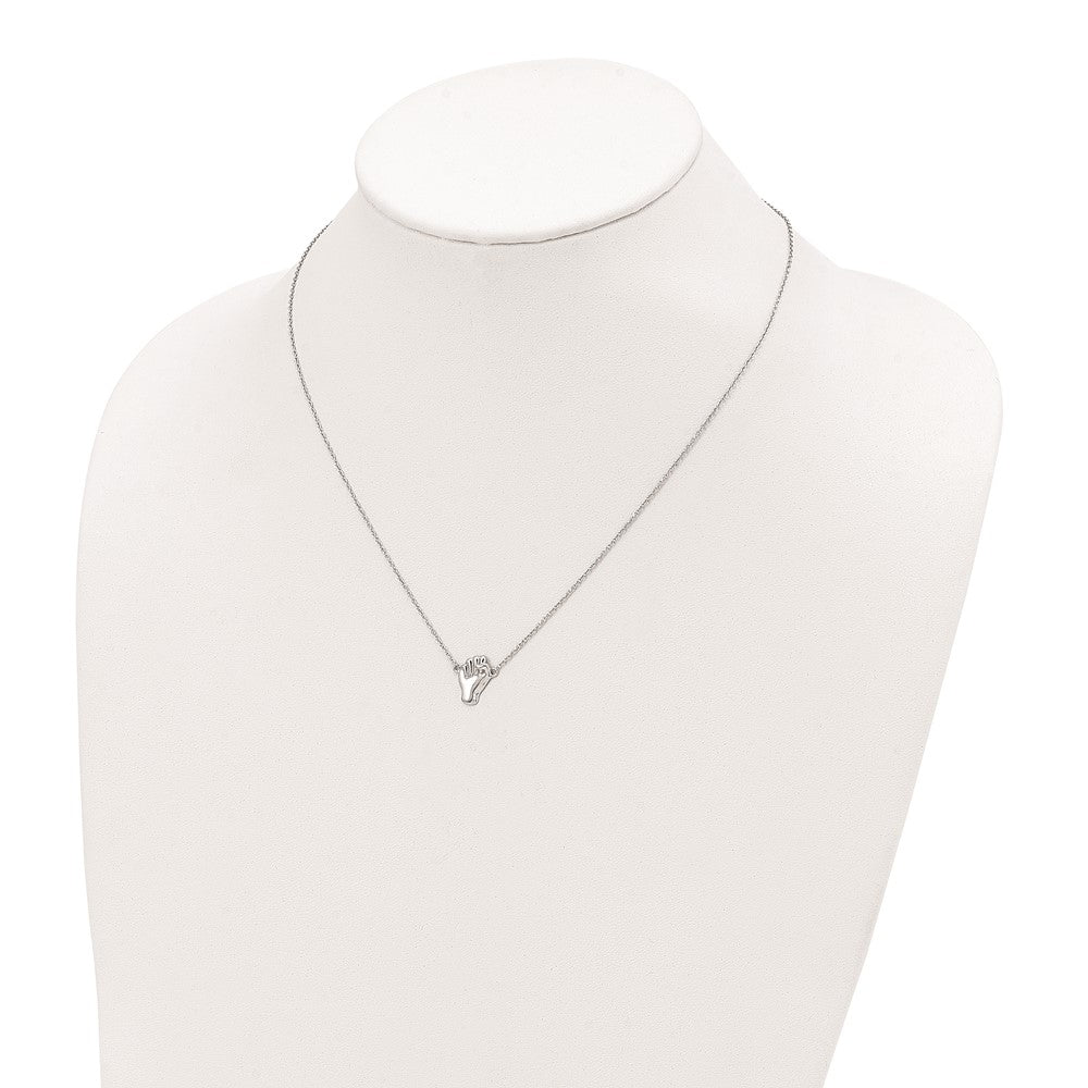 Sterling Silver Rhodium-Plated Fist Necklace