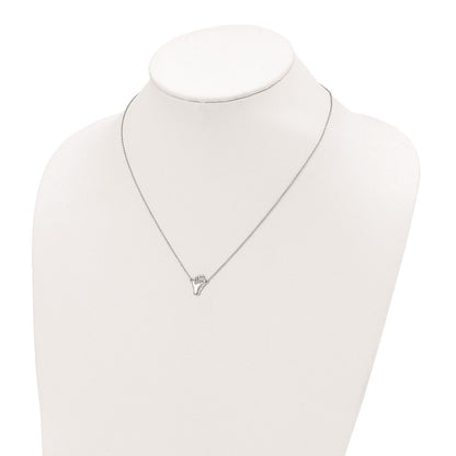 Sterling Silver Rhodium-Plated Fist Necklace
