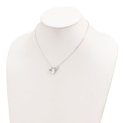 Sterling Silver Turquoise Bead And Shell Beach Girl Necklace