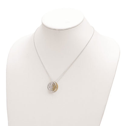 Sterling Silver & Gold-Tone Polished Sun Moon Necklace