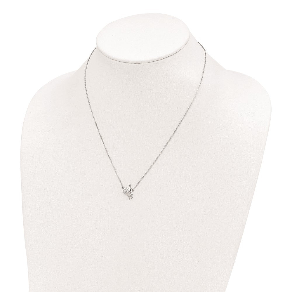 Sterling Silver Rhodium-Plated Thumbs Up Necklace