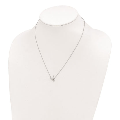 Sterling Silver Rhodium-Plated Thumbs Up Necklace