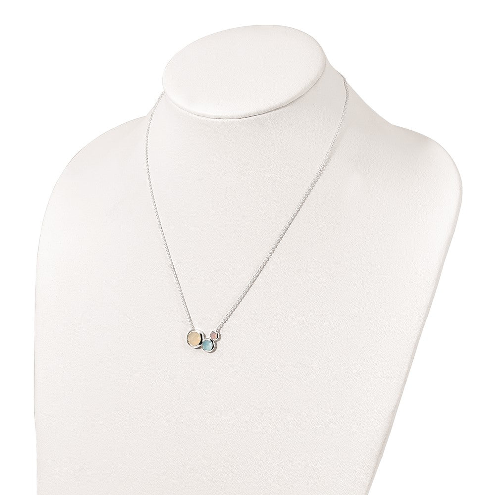 Sterling Silver Multi Color Chalcedony Necklace