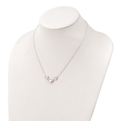 Sterling Silver White & Pink Chalcedony Necklace