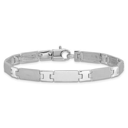 Sterling Silver Rhodium-Plated Polished/brushed Men's 8.5in Bracelet