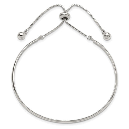 Sterling Silver Polished Bar Adjustable Bracelet