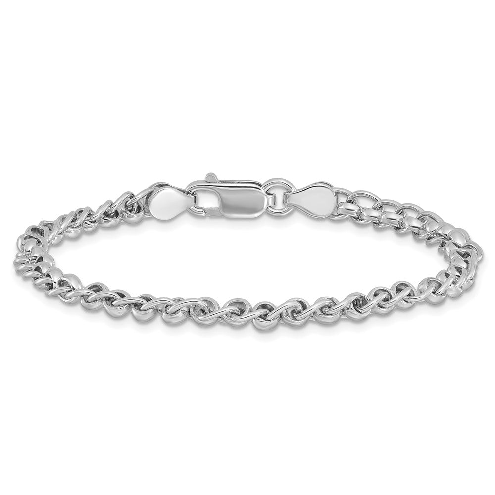 Sterling Silver Rhodium-Plated Fancy Link 7.5in Bracelet