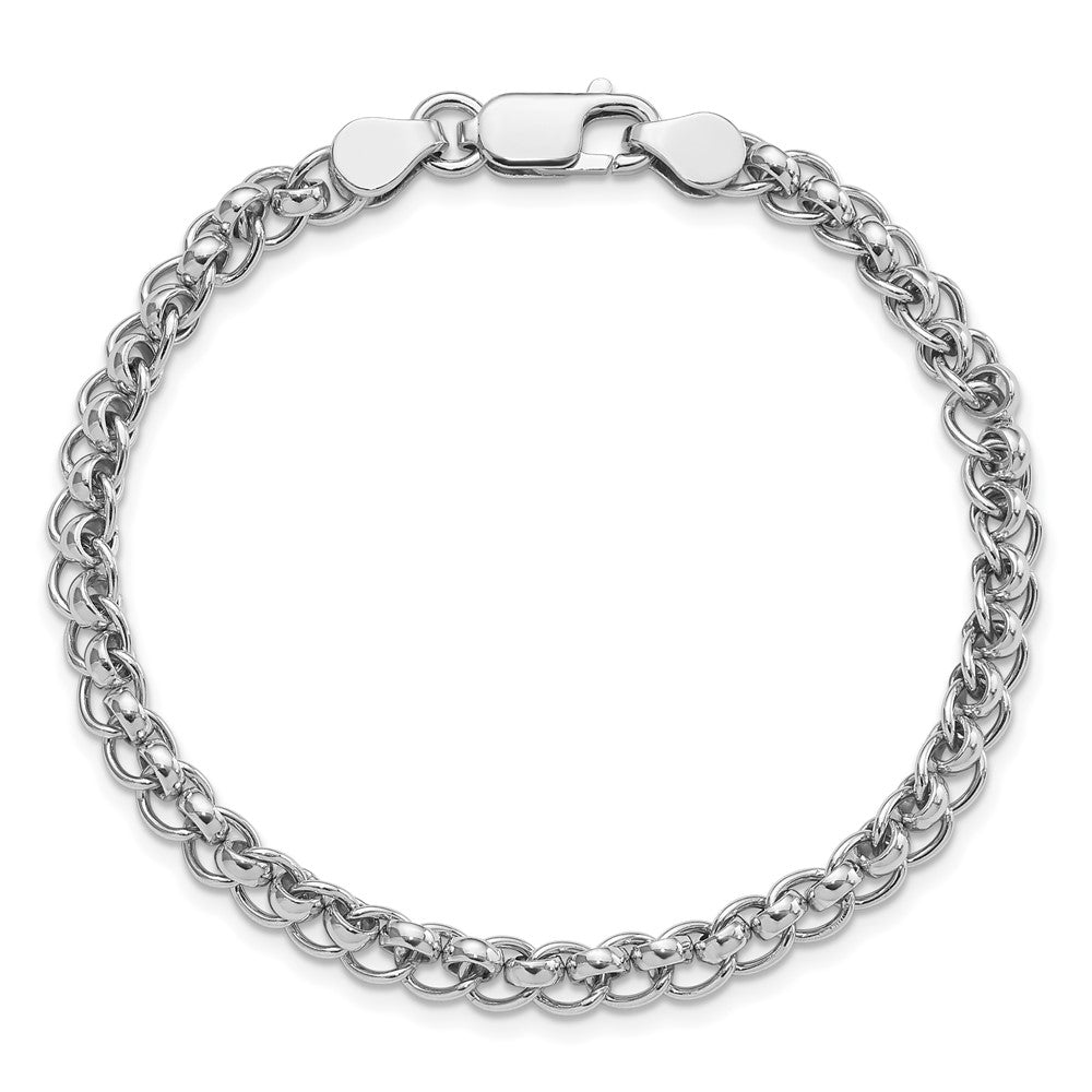 Sterling Silver Rhodium-Plated Fancy Link 7.5in Bracelet