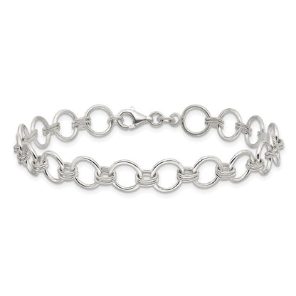 Sterling Silver Polished Circle Link 7.25in Bracelet