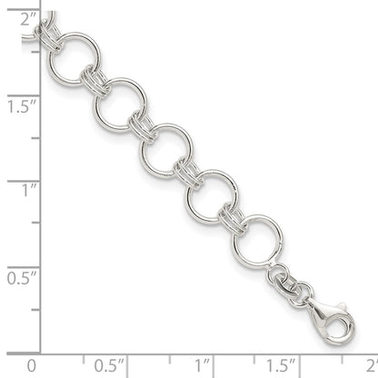 Sterling Silver Polished Circle Link 7.25in Bracelet