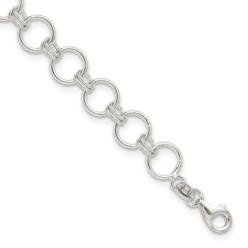 Sterling Silver Polished Circle Link 7.25in Bracelet