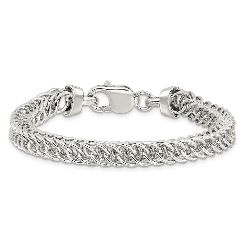 Sterling Silver Rhodium-Plated Fancy Link 7.5in Bracelet