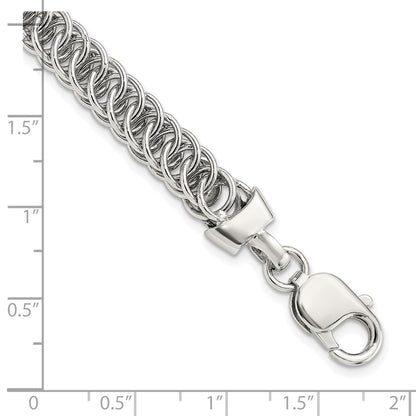 Sterling Silver Rhodium-Plated Fancy Link 7.5in Bracelet