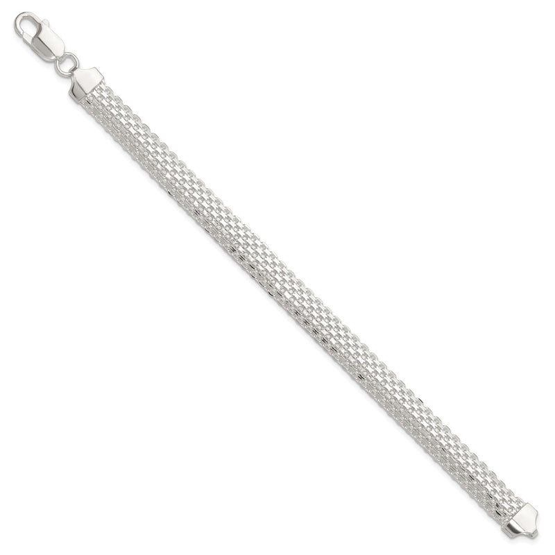Sterling Silver Polished 8.5mm Bismark 7in Bracelet