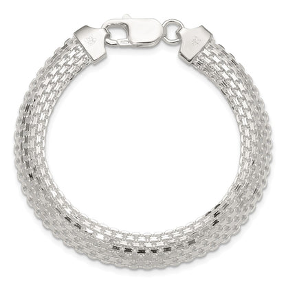 Sterling Silver Polished 8.5mm Bismark 7in Bracelet