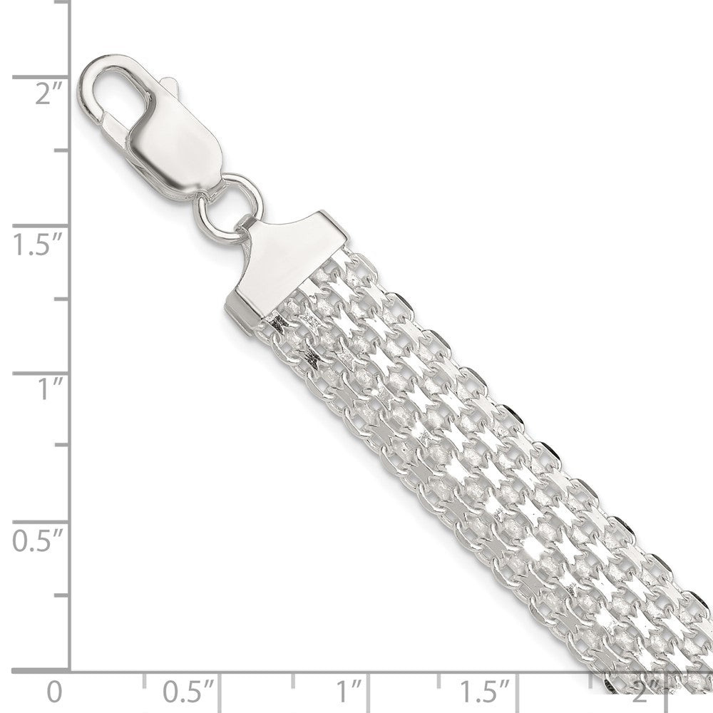 Sterling Silver Polished 11.5mm Bismark 7in Bracelet
