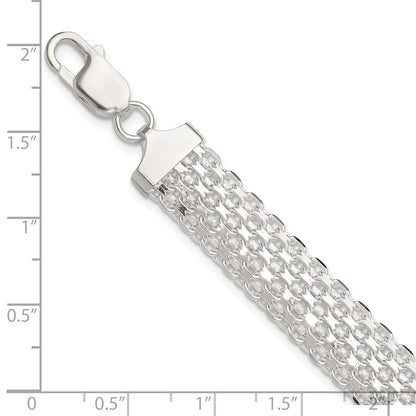 Sterling Silver Polished 11.5mm Bismark 7in Bracelet