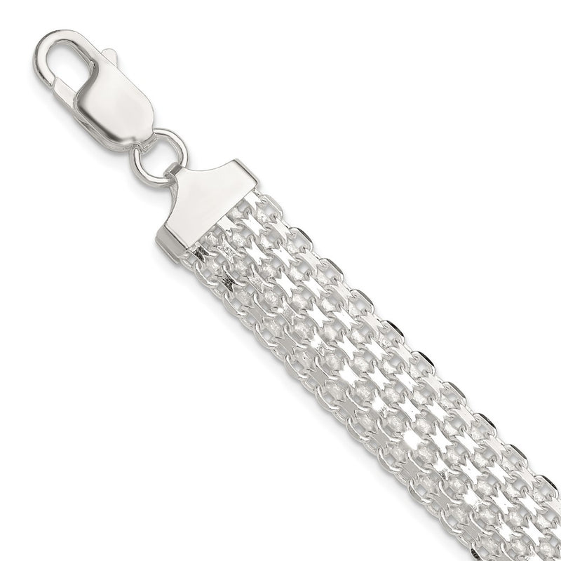 Sterling Silver Polished 11.5mm Bismark 7in Bracelet