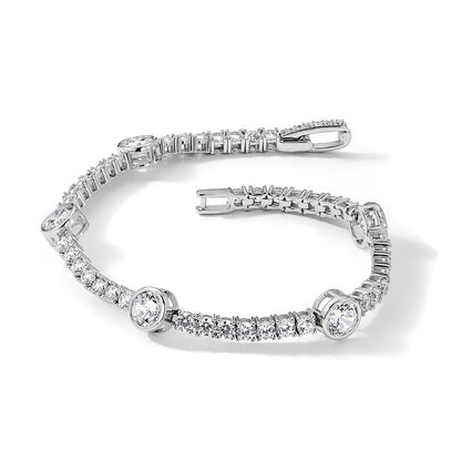 Sterling Silver Rhodium-Plated CZ 7in Tennis Bracelet